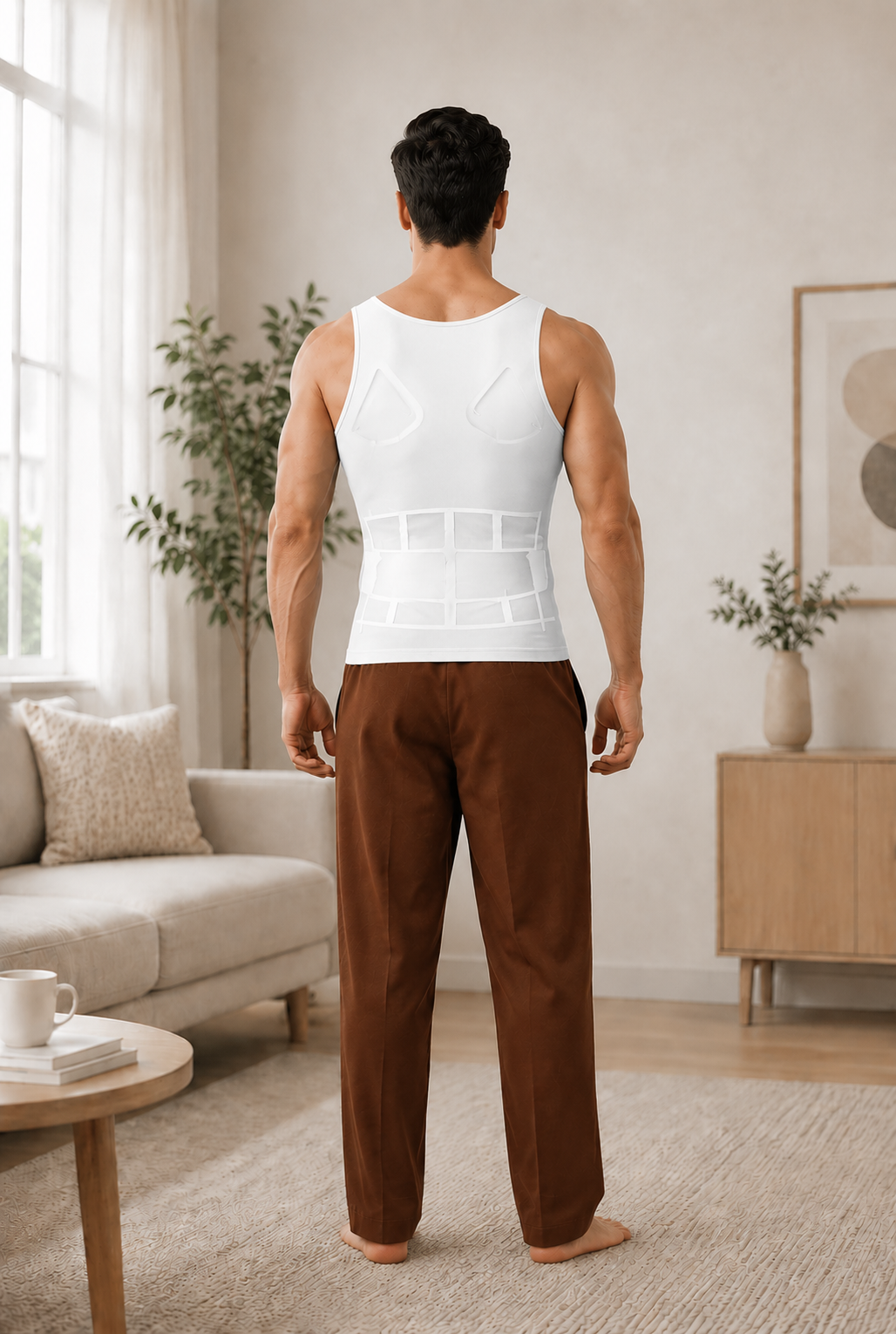 Men Slimming Body Shaper Vest White