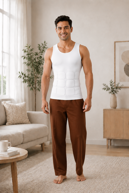Men Slimming Body Shaper Vest White