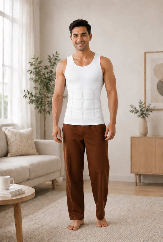 Men Slimming Body Shaper Vest White