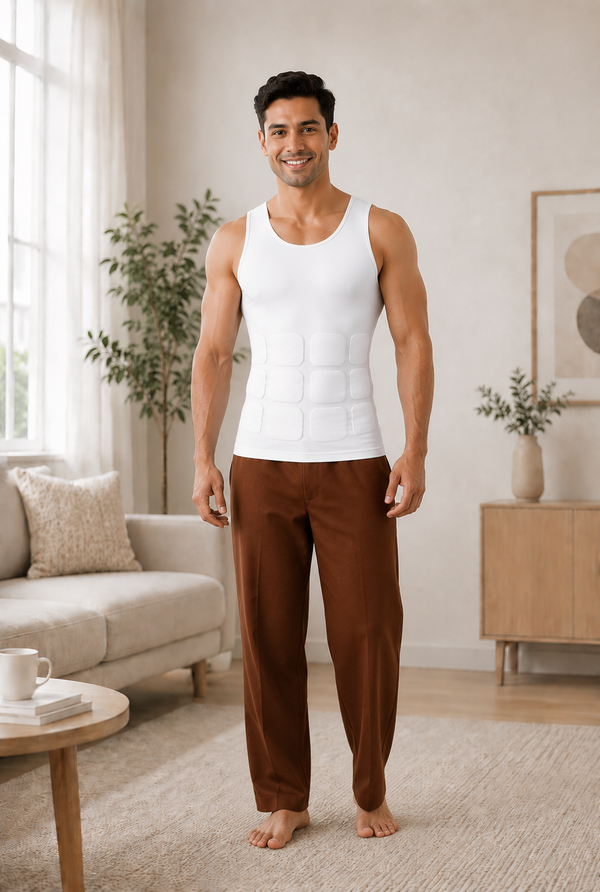 Men Slimming Body Shaper Vest White
