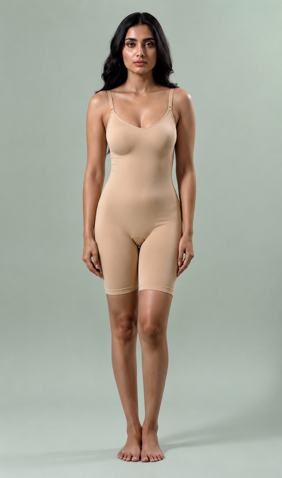 Curve-Flex Adjustable Strap Full Body Shaper Open Crotch Skin
